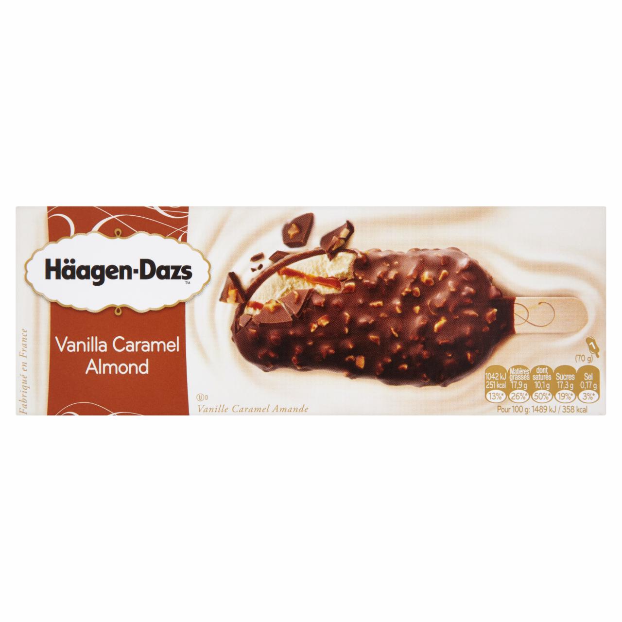 Képek - Häagen-Dazs vanília jégkrém belga csokoládéval, karamell öntettel és mandulával 80 ml