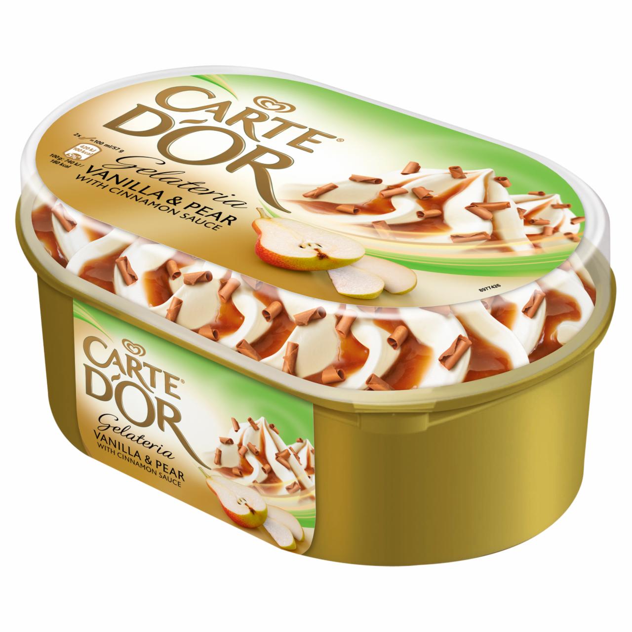 Képek - Carte D'Or vanília jégkrém és körte szorbé fahéjas karamell szósszal 900 ml