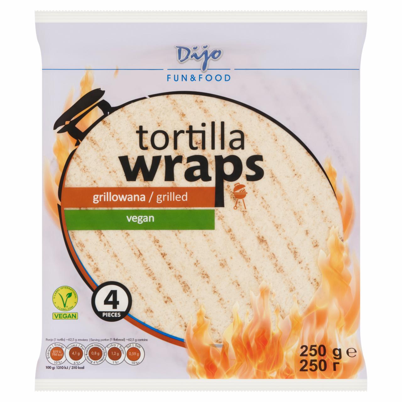 Képek - Dijo Tortilla Wraps elősütött grillezett lapos búzából készült kenyér 250 g