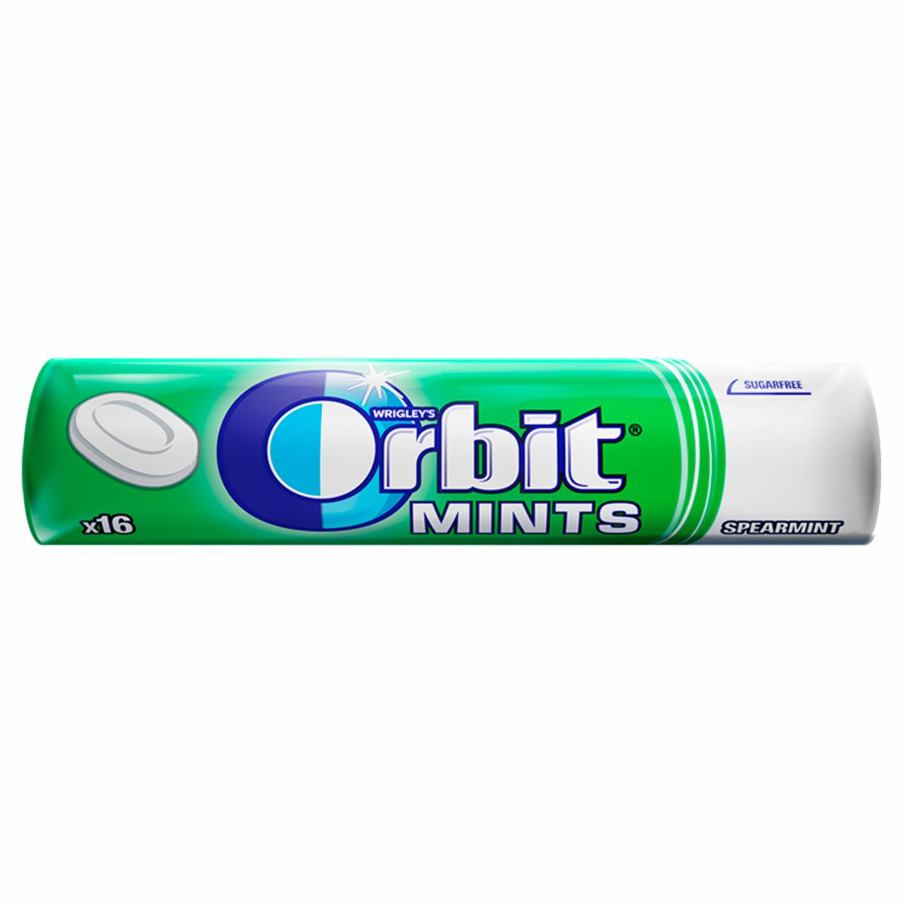 Képek - Orbit Mints Spearmint mentaízű cukormentes töltetlen keménycukorka édesítőszerrel 28 g