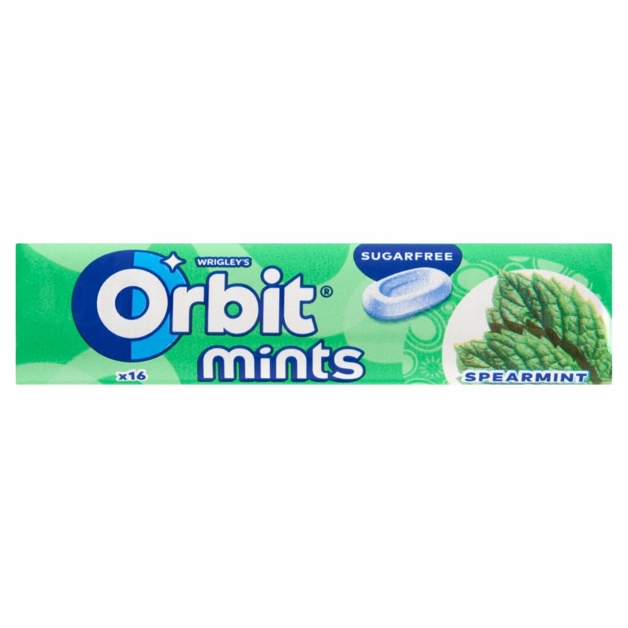 Képek - Orbit Mints Spearmint mentaízű cukormentes töltetlen keménycukorka édesítőszerrel 28 g
