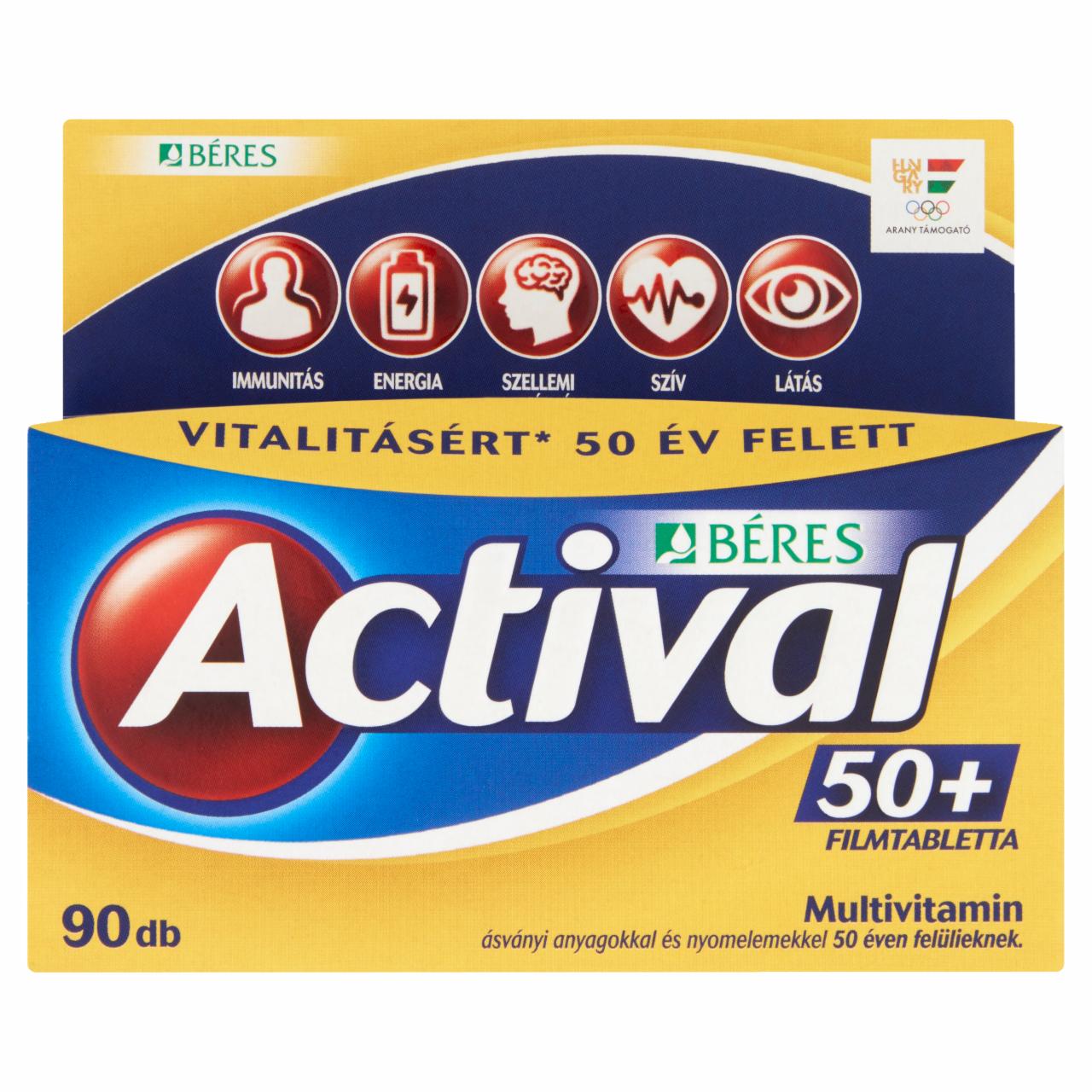 Képek - Béres Actival 50+ multivitamin filmtabletta 90 db 113 g