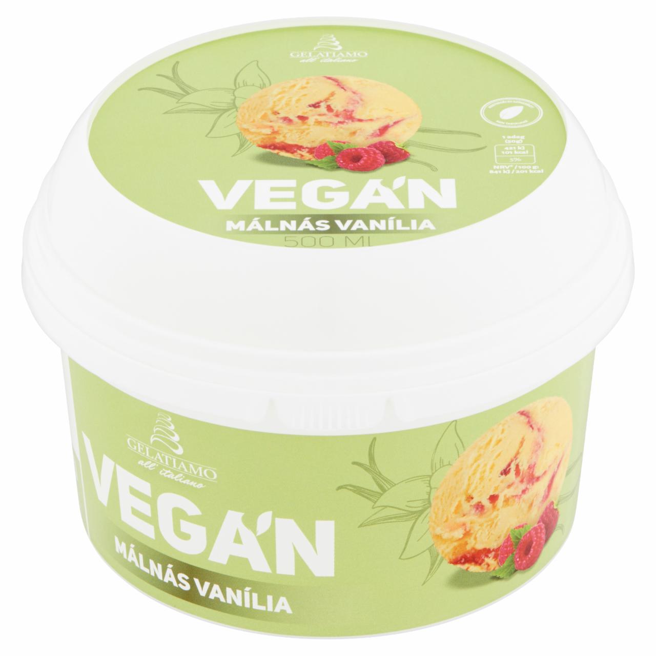 Képek - Gelatiamo vegán vanília jégkrém málna öntettel 500 ml