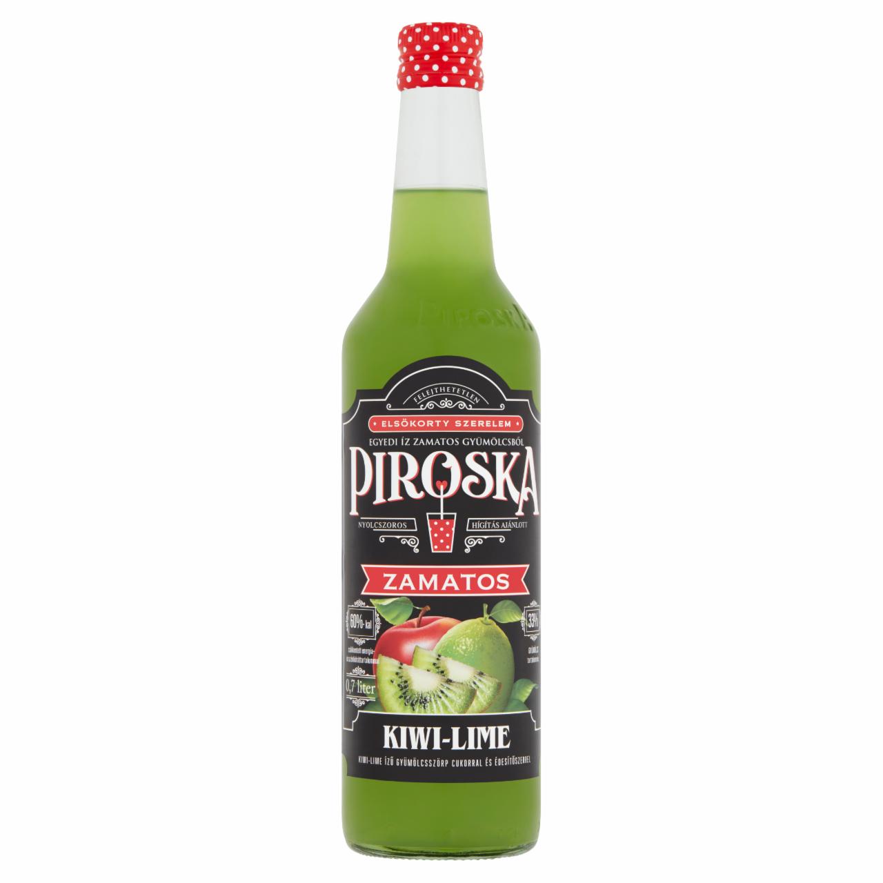 Képek - Piroska kiwi-lime ízű gyümölcsszörp cukorral és édesítőszerrel 0,7 l