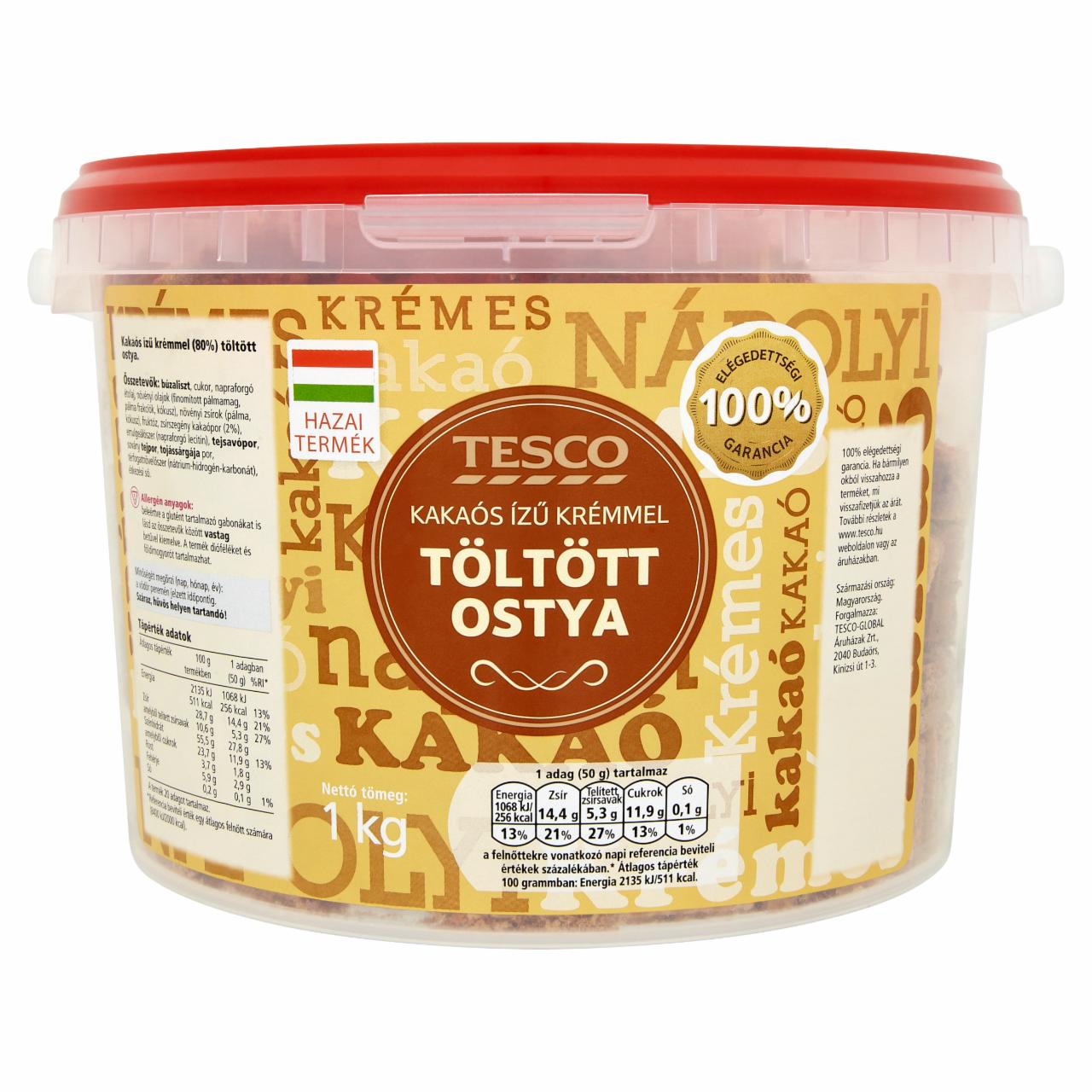 Képek - Tesco kakaós ízű krémmel töltött ostya 1 kg