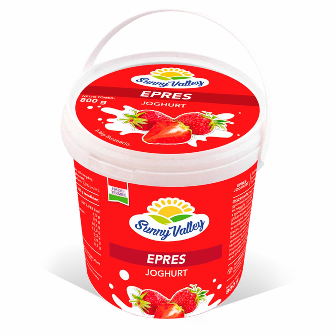 Képek - Sunny Valley élőflórás, zsírszegény epres joghurt 800 g