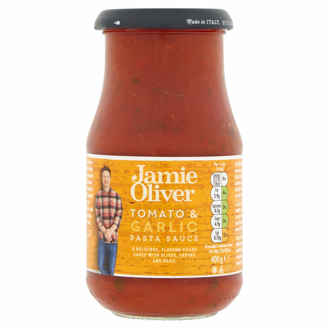 Képek - Jamie Oliver fűszeres olíva, fokhagyma és paradicsom tésztaszósz 400 g