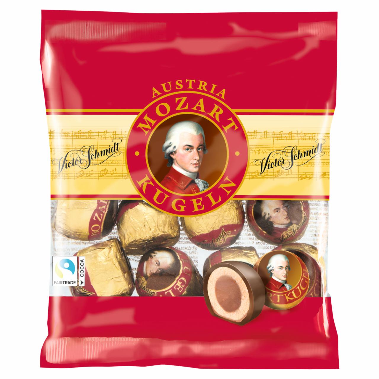 Képek - Victor Schmidt Mozartkugeln marcipánnal és nugátkrémmel töltött csokoládé praliné 148 g