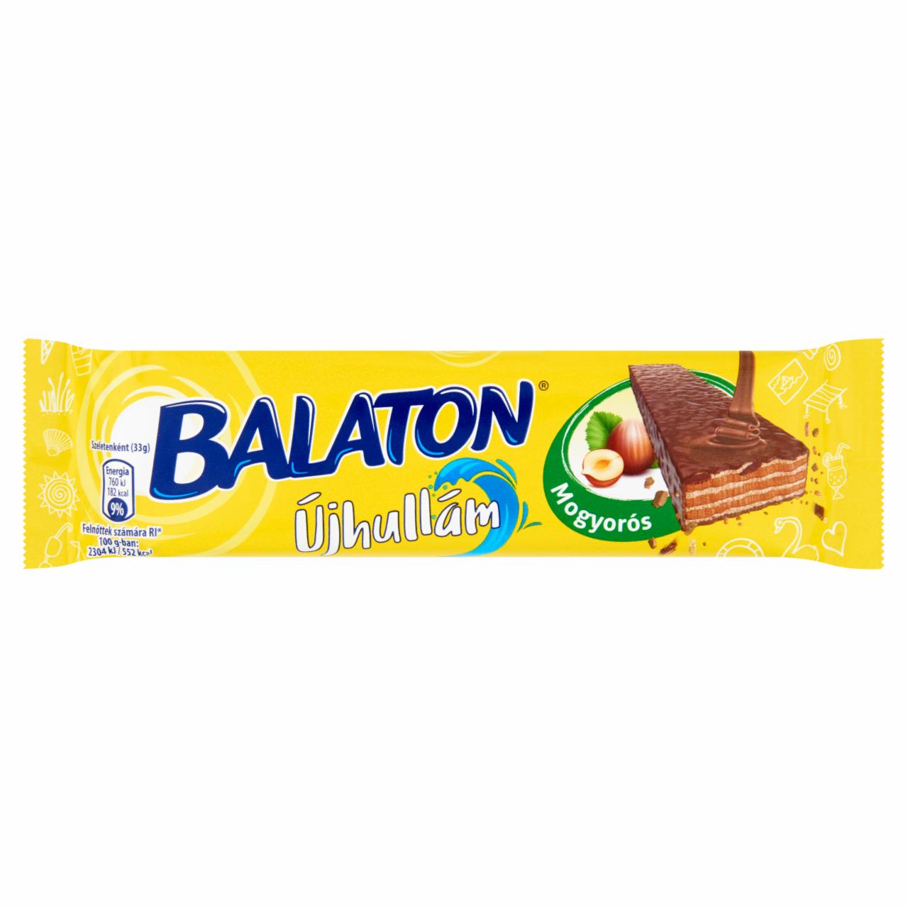 Képek - Balaton Újhullám tejcsokoládéval mártott, mogyorós krémmel töltött ostya 33 g