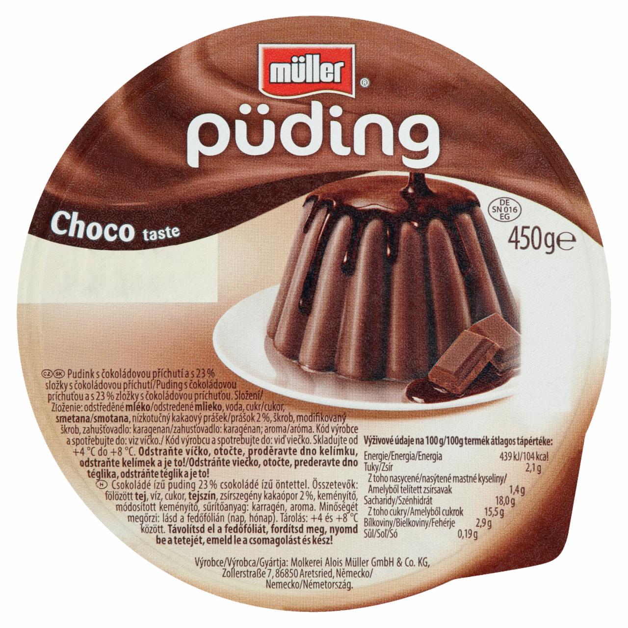 Képek - Müller csokoládé ízű puding csokoládé ízű öntettel 450 g
