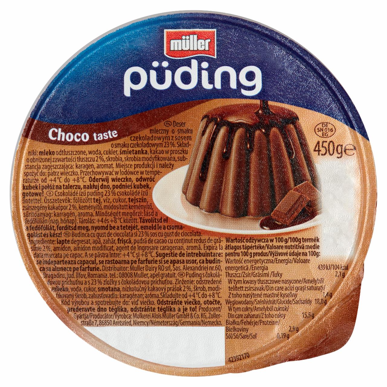 Képek - Müller csokoládé ízű puding csokoládé ízű öntettel 450 g