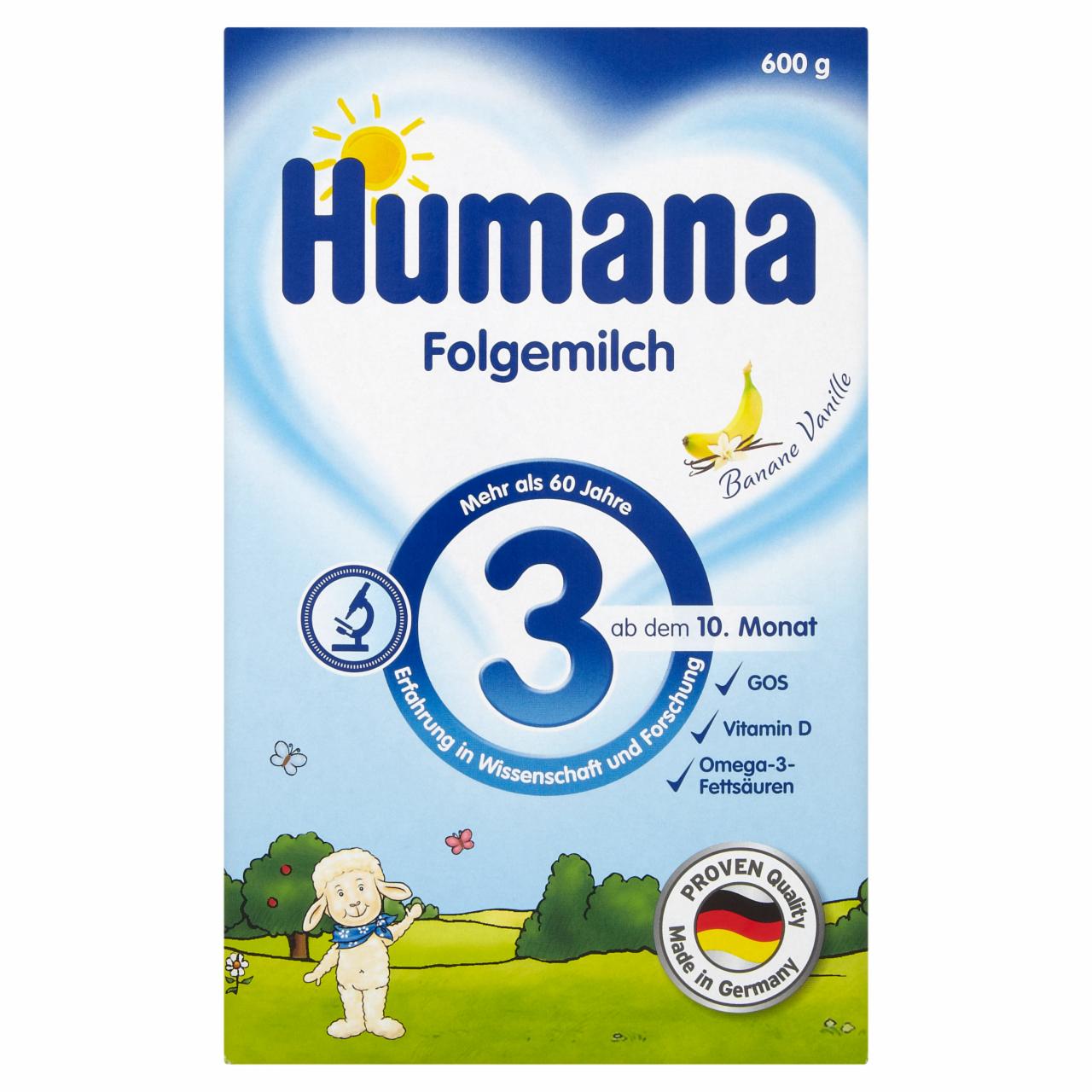 Képek - Humana 3 banán-vanília anyatej kiegészítő tápszer 10 hónapos kortól 2 x 300 g