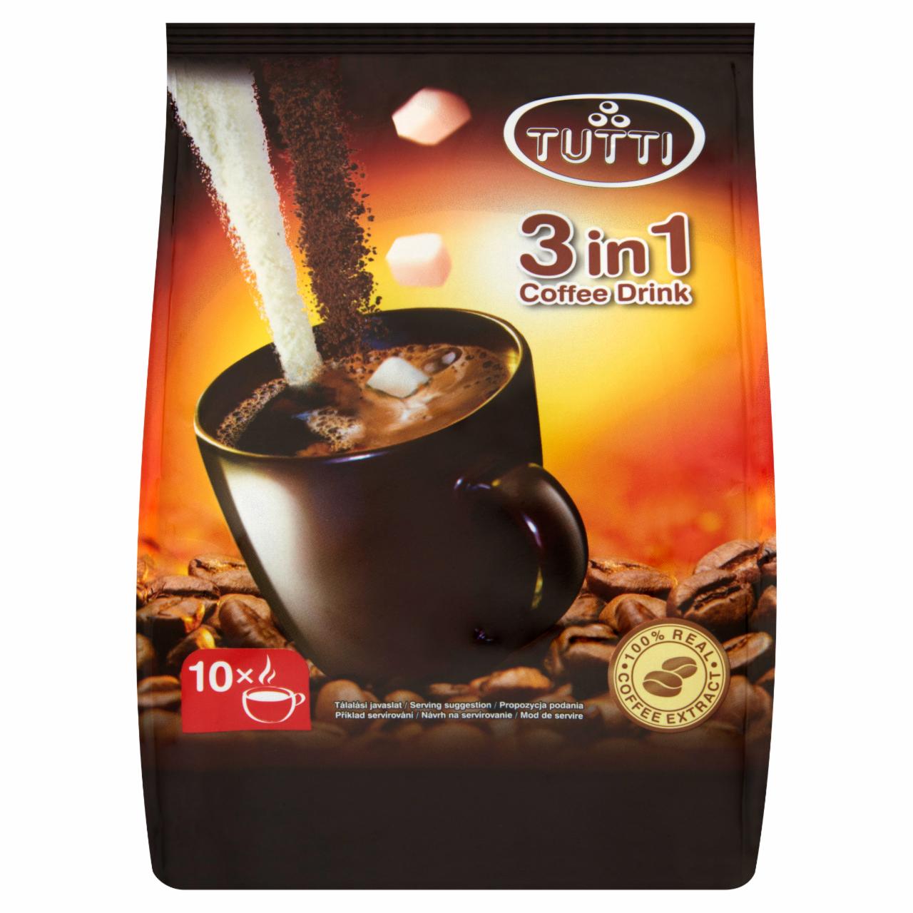 Képek - Tutti 3 in 1 azonnal oldódó kávéspecialitás 10 db 180 g