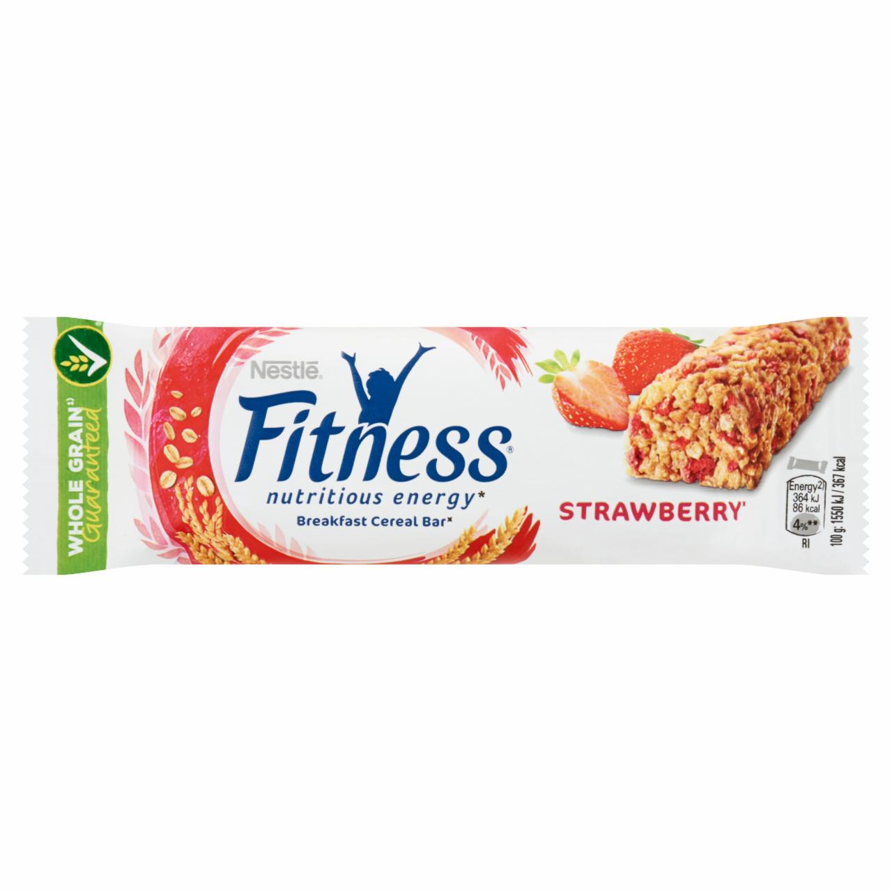 Képek - Nestlé Fitness epres gabonapehely-szelet vitaminokkal és ásványi anyagokkal reggelihez 23,5 g