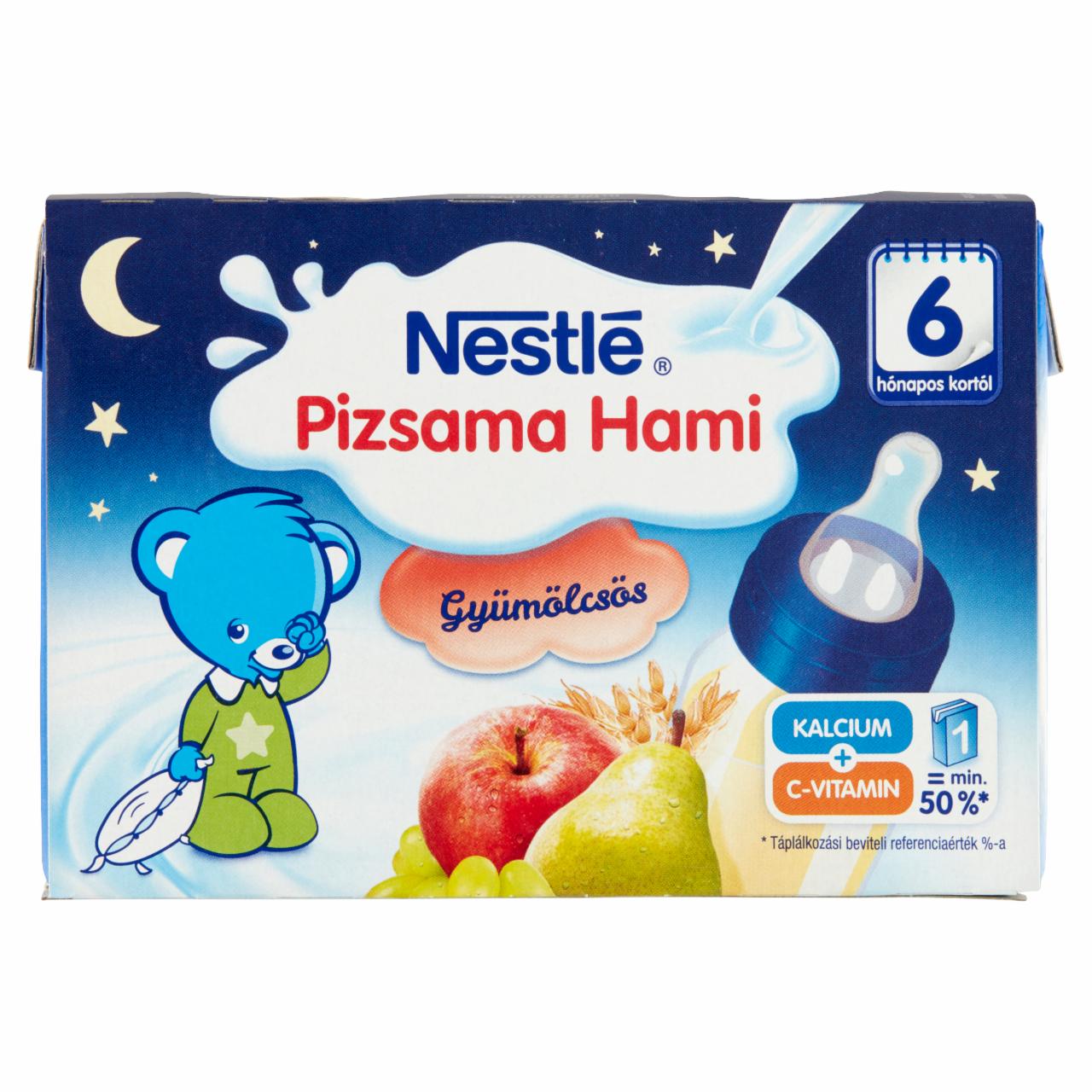 Képek - Nestlé Pizsama Hami UHT gyümölcsös folyékony gabonás bébiétel 6 hónapos kortól 2 x 200 ml (400 ml)