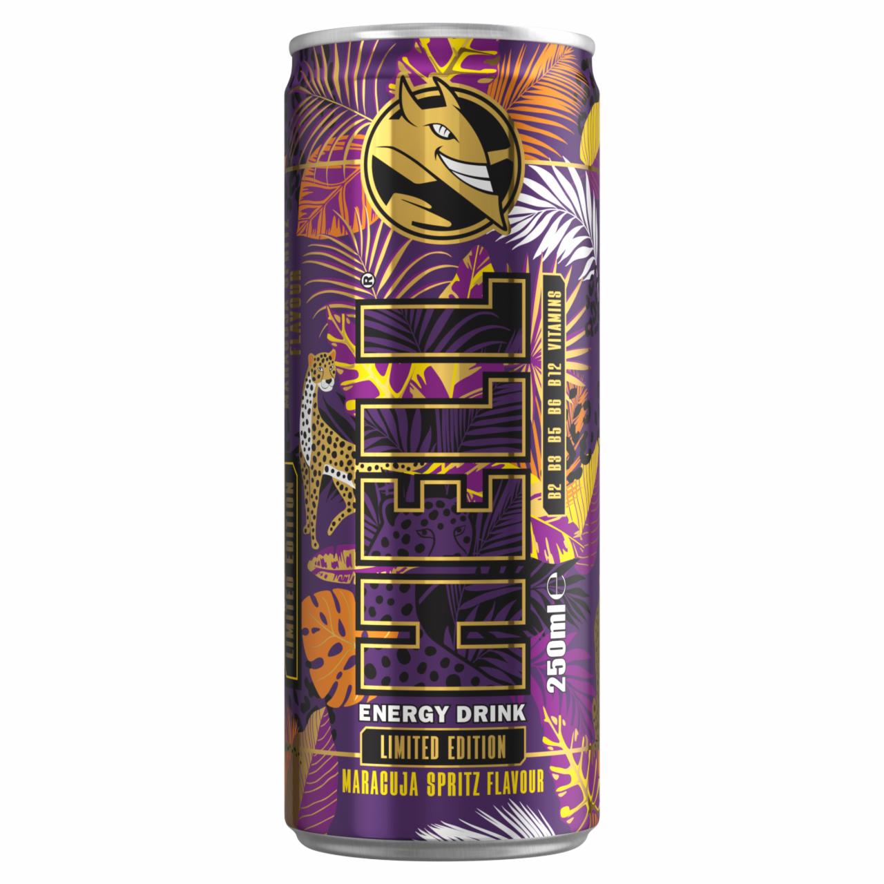 Képek - HELL őszibarack-, maracuja- és tuttifruttiízű, koffeintartalmú, szénsavas, alkoholmentes ital 250 ml