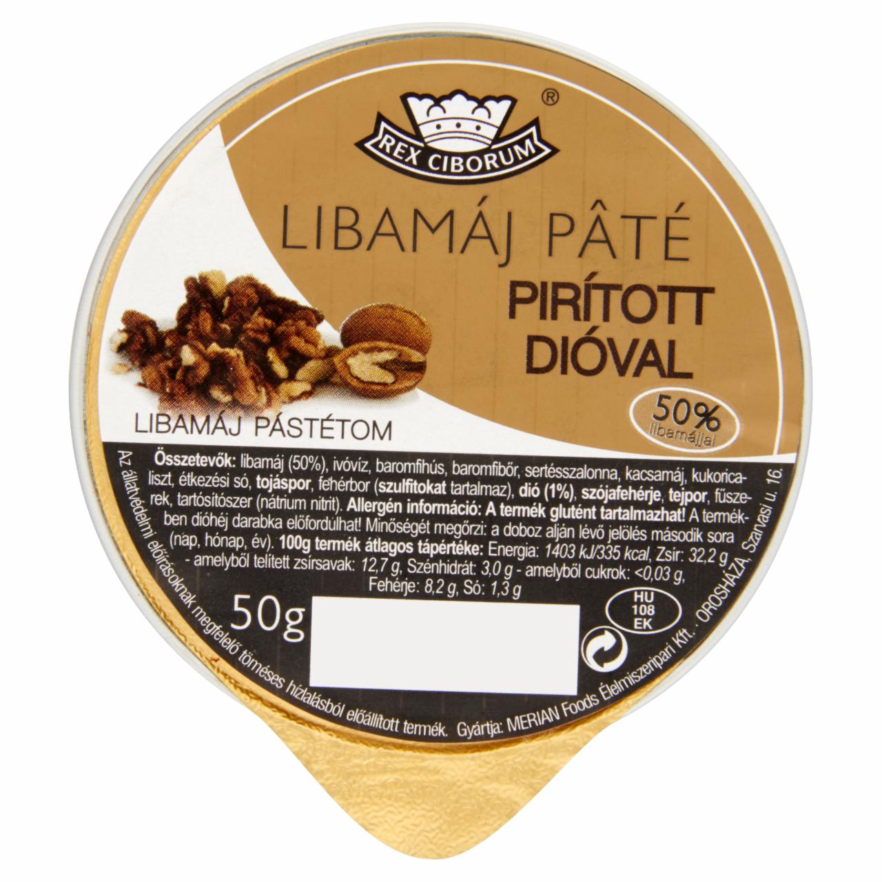 Képek - Rex Ciborum libamáj pâté pirított dióval 50 g