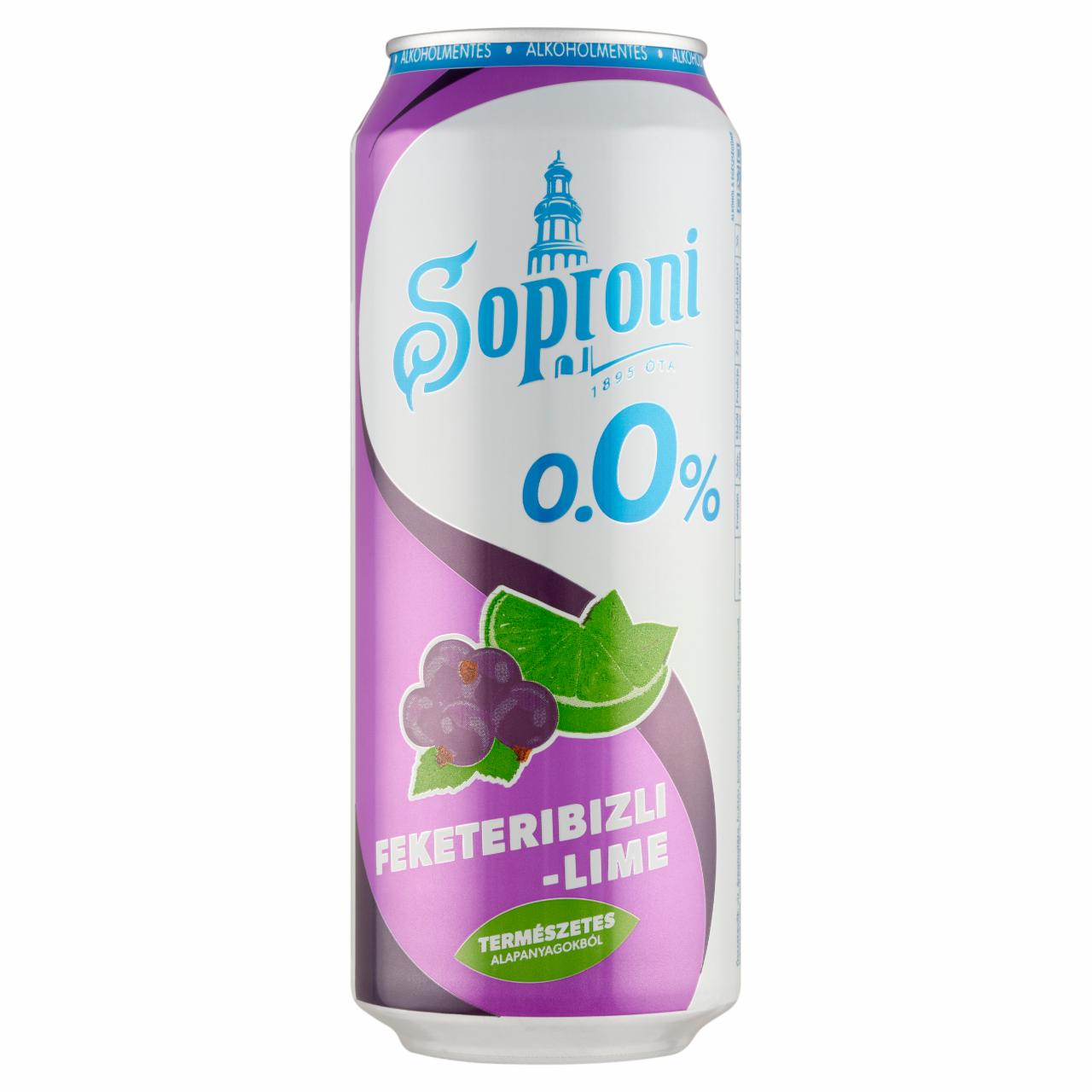 Képek - Soproni feketeribizli-lime-os alkoholmentes sörital 0,0% 500 ml