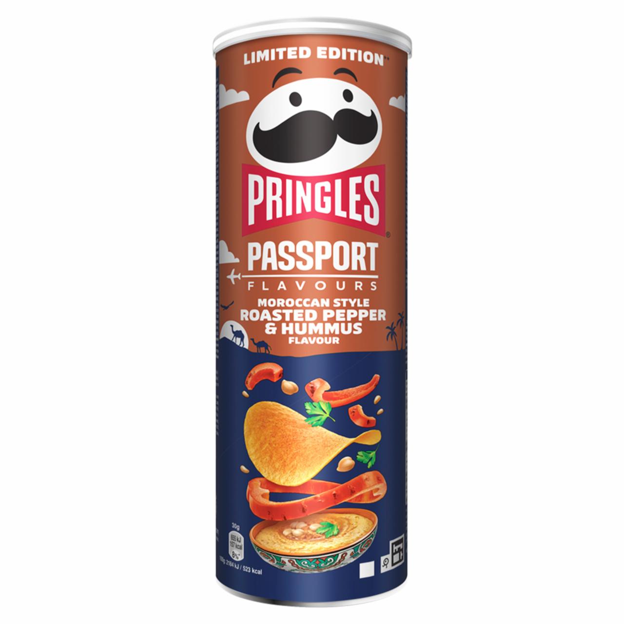 Képek - Pringles Passport Flavours sült paprika és humusz ízesítésű sós snack 165 g 