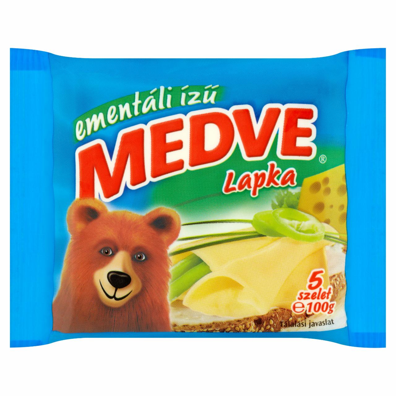 Képek - Medve Lapka ementáliízű ömlesztett sajtszeletek 5 db 100 g