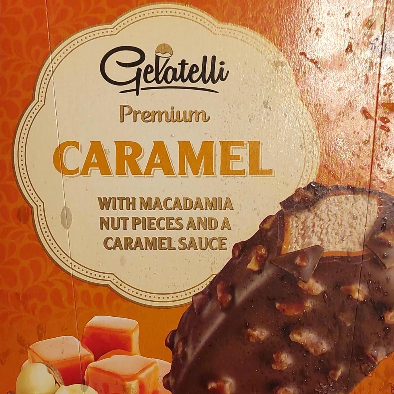 Képek - Premium caramel with macadamia nut pieces and a caramel sauce Gelatelli