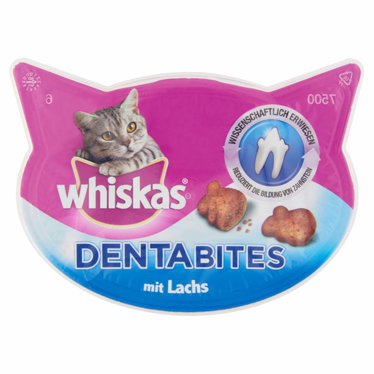 Képek - Whiskas Dentabites Salmon kiegészítő eledel felnőtt macskák számára 40 g