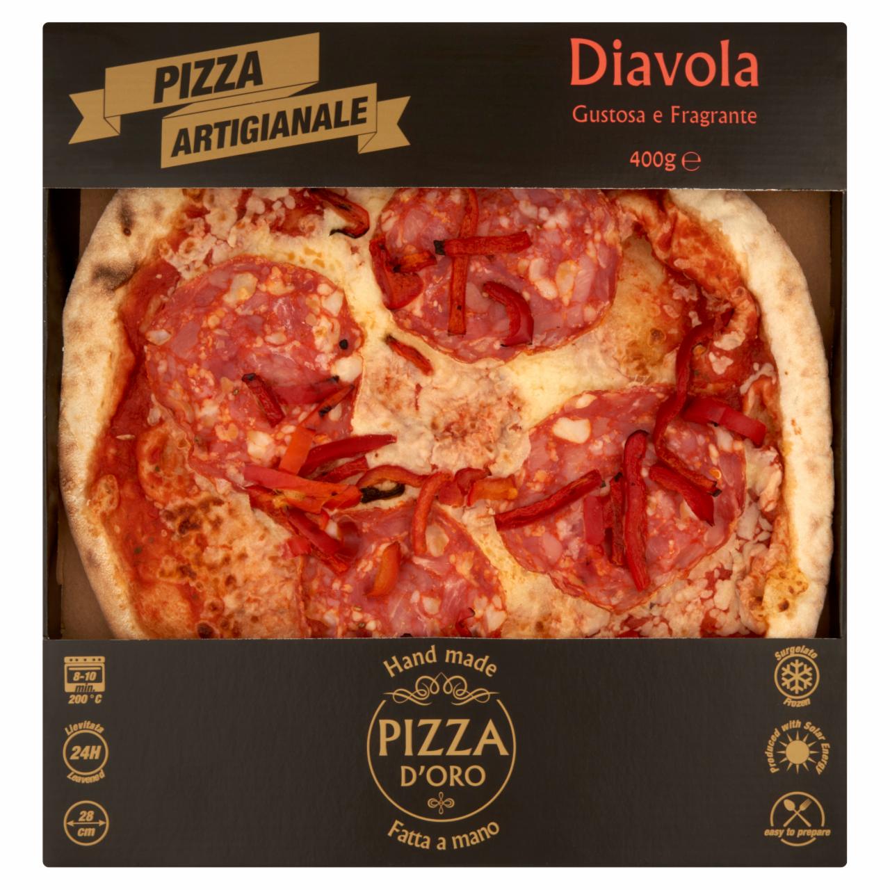 Képek - Pizza D'Oro Diavola gyorsfagyasztott kézműves pizza 400 g