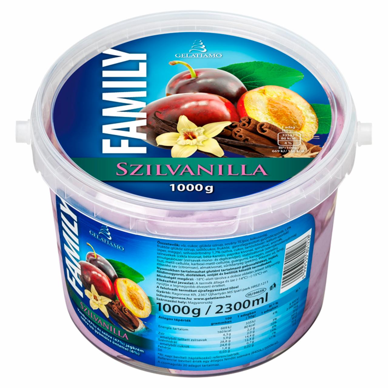 Képek - Gelatiamo Family Szilvanilla vanília és szilva jégkrém szilva ízű gyümölcs öntettel 2300 ml