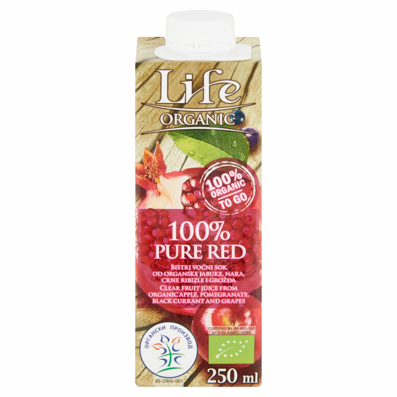 Képek - Life Organic Pure Red 100% szűrt organikus gyümölcsital 250 ml