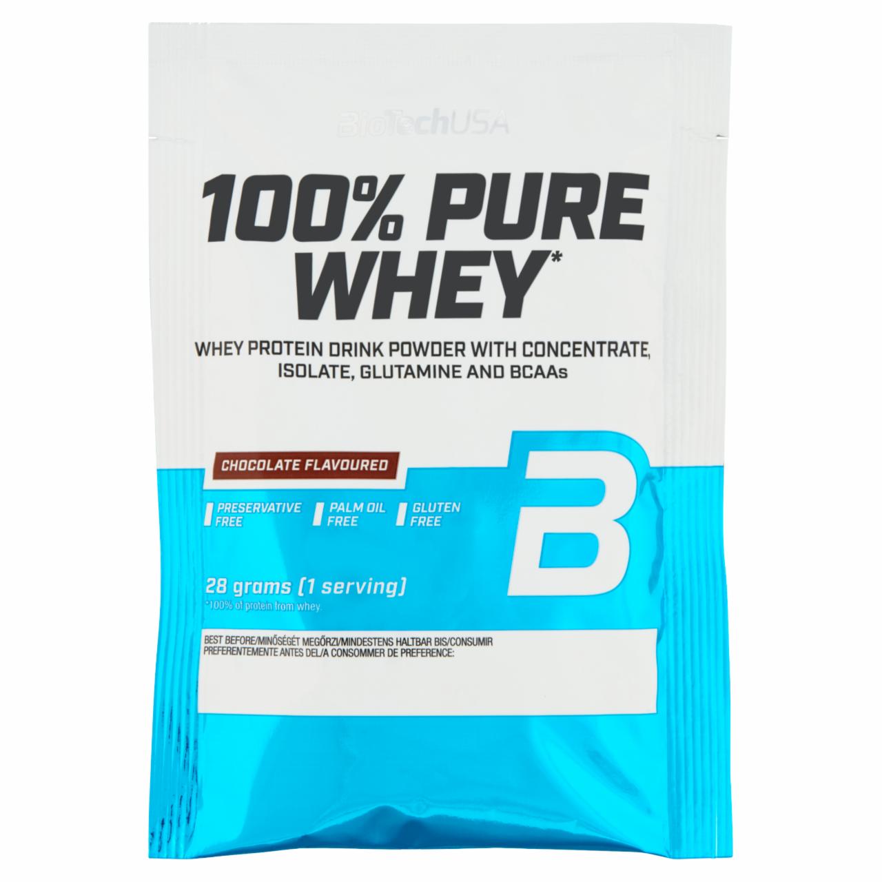 Képek - BioTechUSA 100% Pure Whey csokoládé ízű fehérje italpor cukrokkal és édesítőszerekkel 28 g