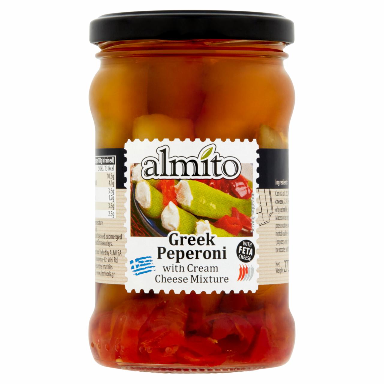 Képek - Almito krémsajt keverékkel töltött görög pepperoni canola olajban 270 g
