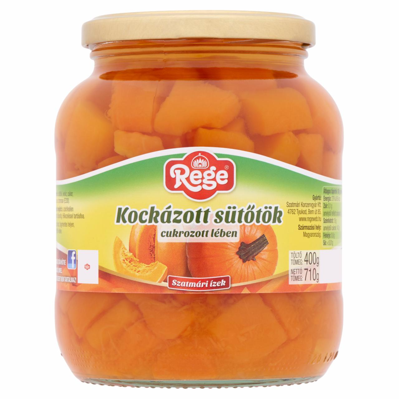 Képek - Rege kockázott sütőtök cukrozott lében 710 g