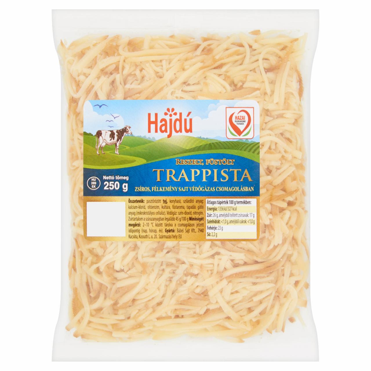 Képek - Hajdú zsíros, félkemény, reszelt, füstölt trappista sajt 250 g