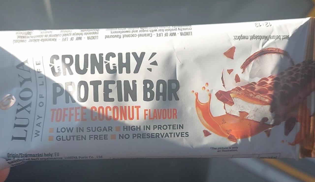 Képek - Crunchy protein bar Toffee coconut flavour Luxoya