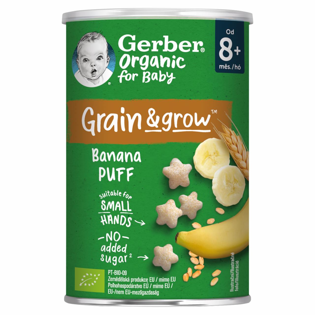 Képek - Gerber Organic banános bio gabonasnack 8 hónapos kortól 35 g