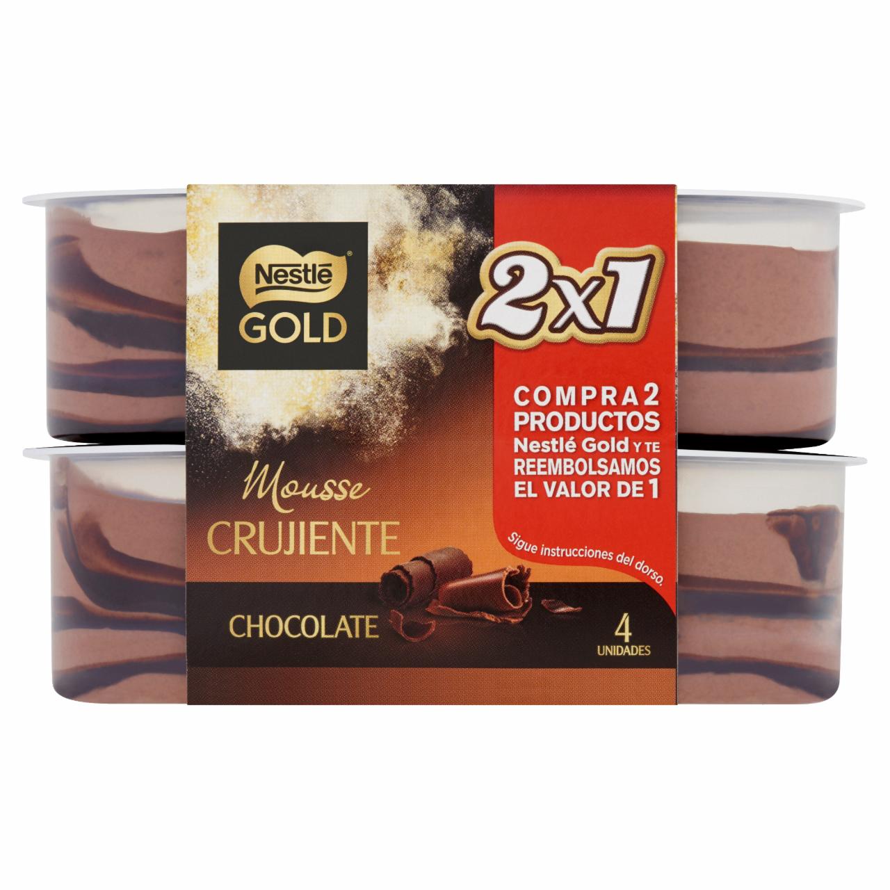 Képek - Nestlé Gold csokoládés tejhab kakaós réteggel, cukorral és édesítőszerekkel 4 x 57 g