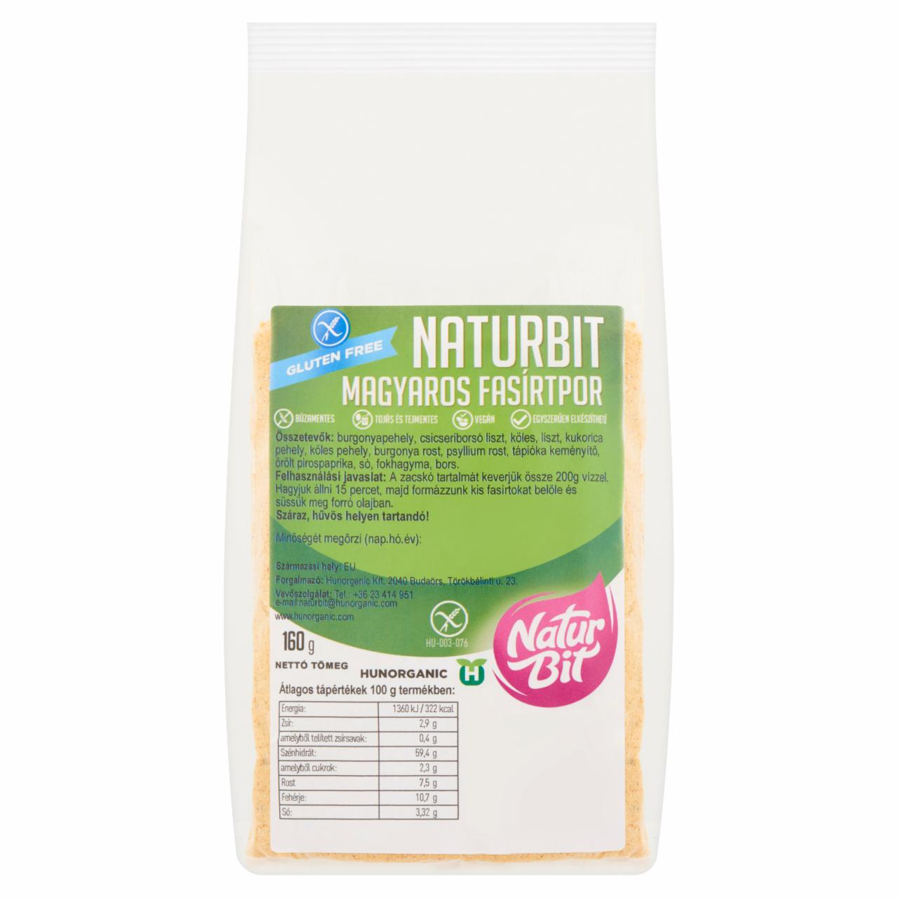 Képek - Naturbit magyaros fasírtpor 160 g