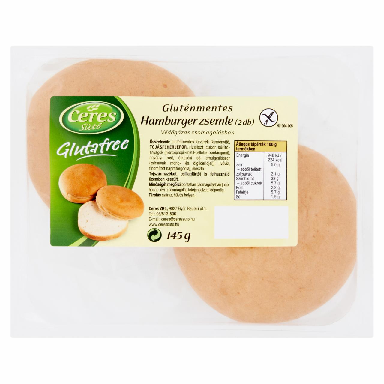 Képek - Ceres Sütő Glutafree gluténmentes hamburger zsemle 2 db 145 g