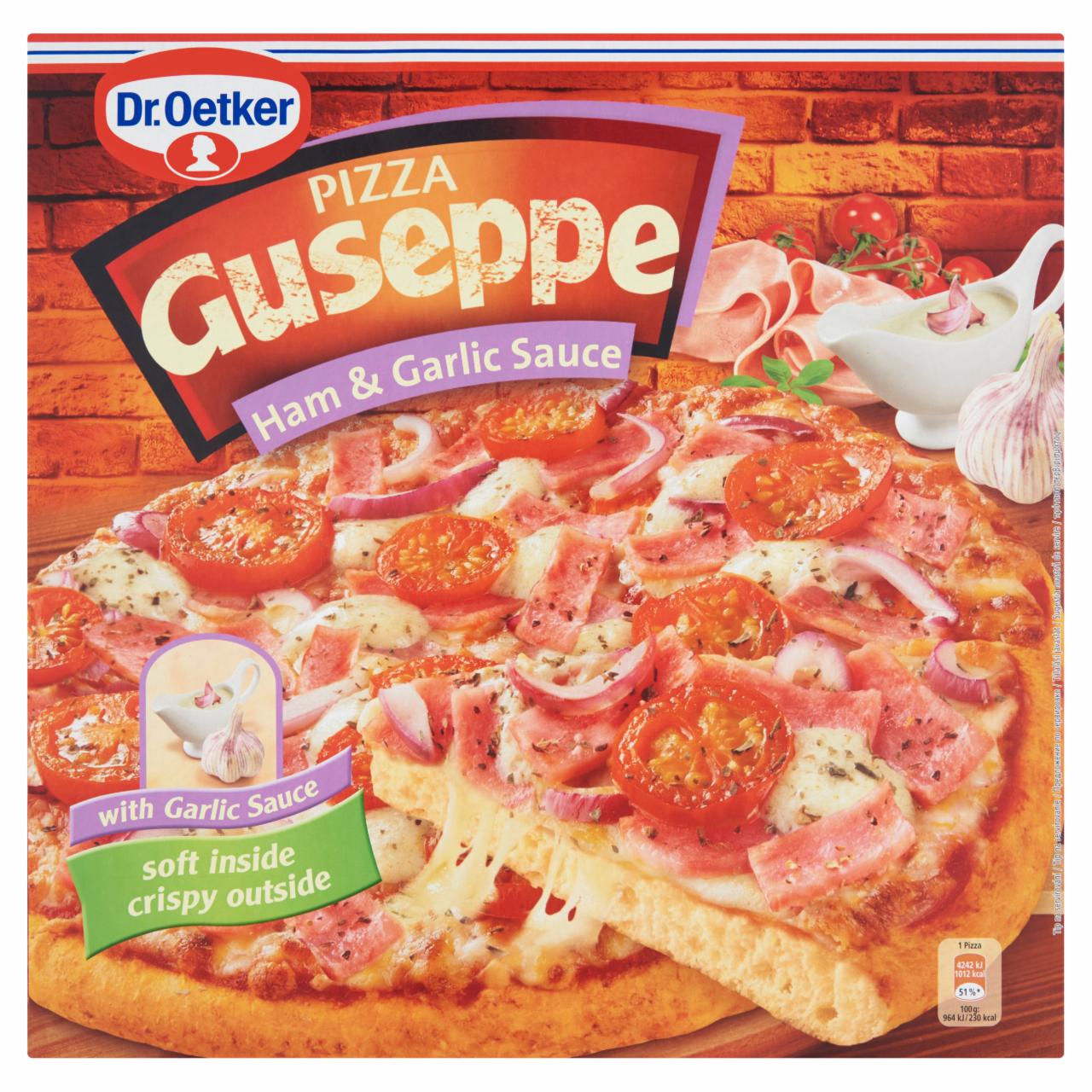 Képek - Dr. Oetker Guseppe gyorsfagyasztott sonkás pizza fokhagymás szósszal 440 g