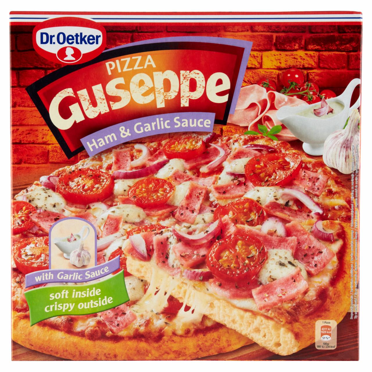 Képek - Dr. Oetker Guseppe gyorsfagyasztott sonkás pizza fokhagymás szósszal 440 g