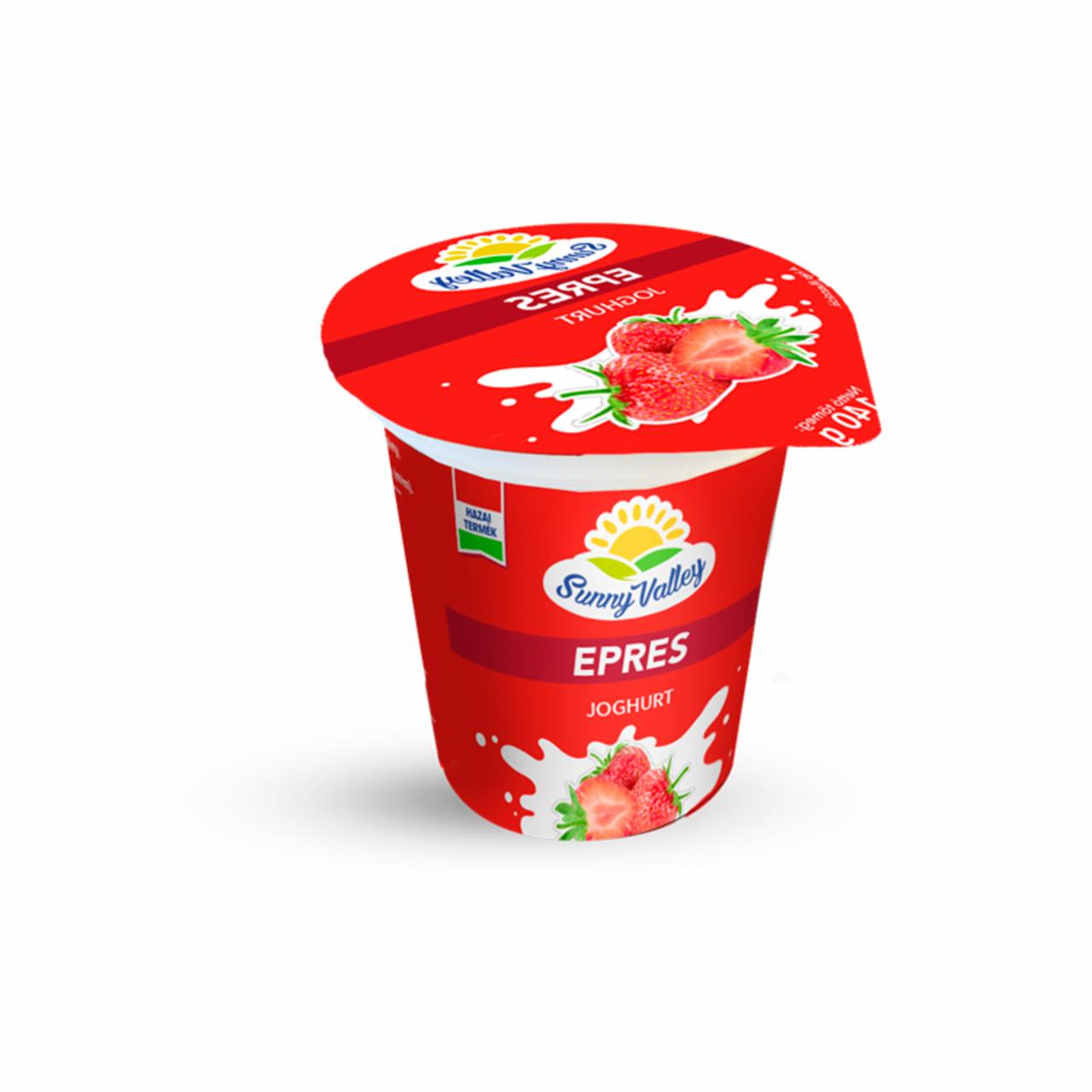 Képek - Sunny Valley élőflórás, zsírszegény epres joghurt 140 g