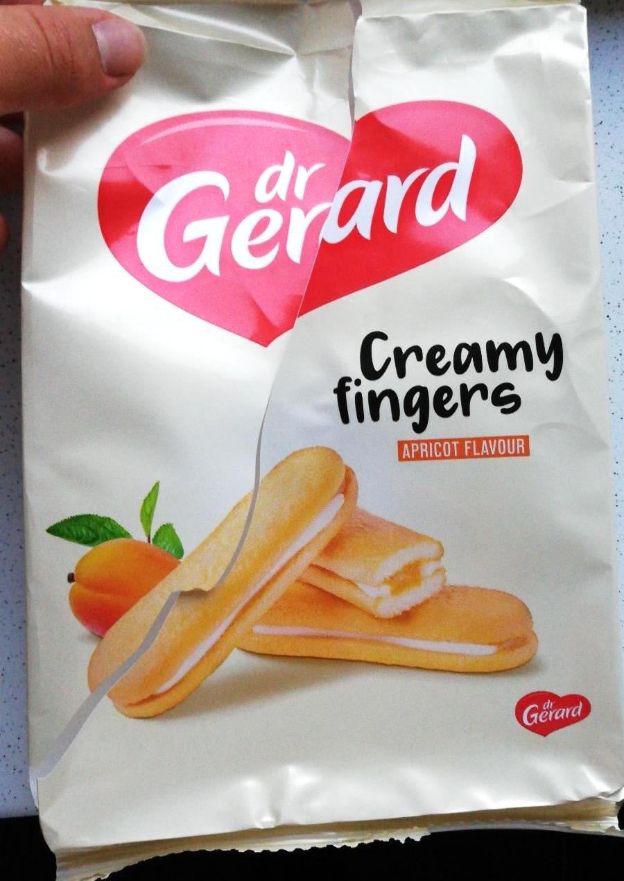 Képek - Dr Gerard Creamy Fingers sárgabarack ízű töltelékkel és tejszín ízű krémmel töltött piskóta 170 g