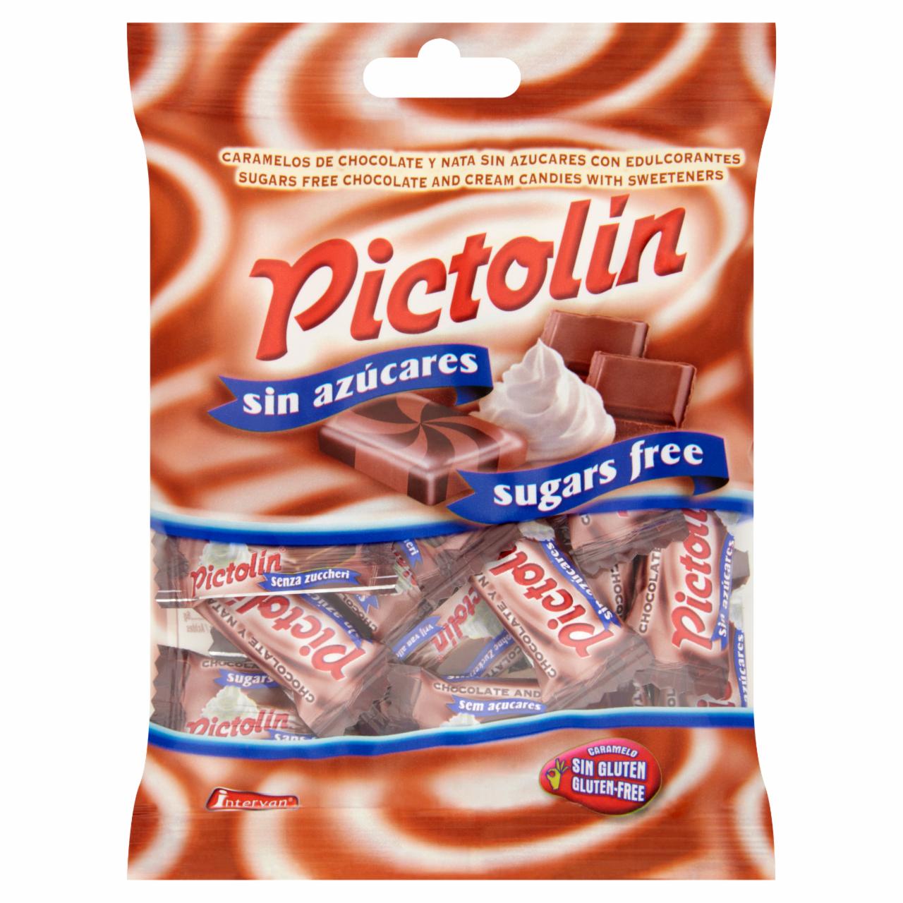 Képek - Pictolin cukormentes csokoládés ízesítésű, tejszínes cukorka édesítőszerrel 65 g