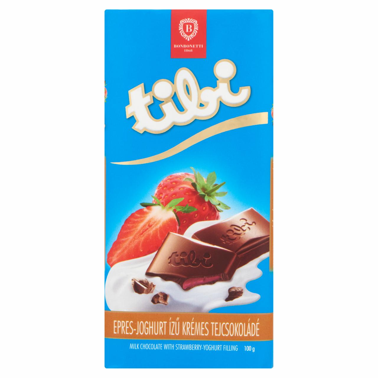 Képek - Tibi epres-joghurt ízű krémes tejcsokoládé 100 g