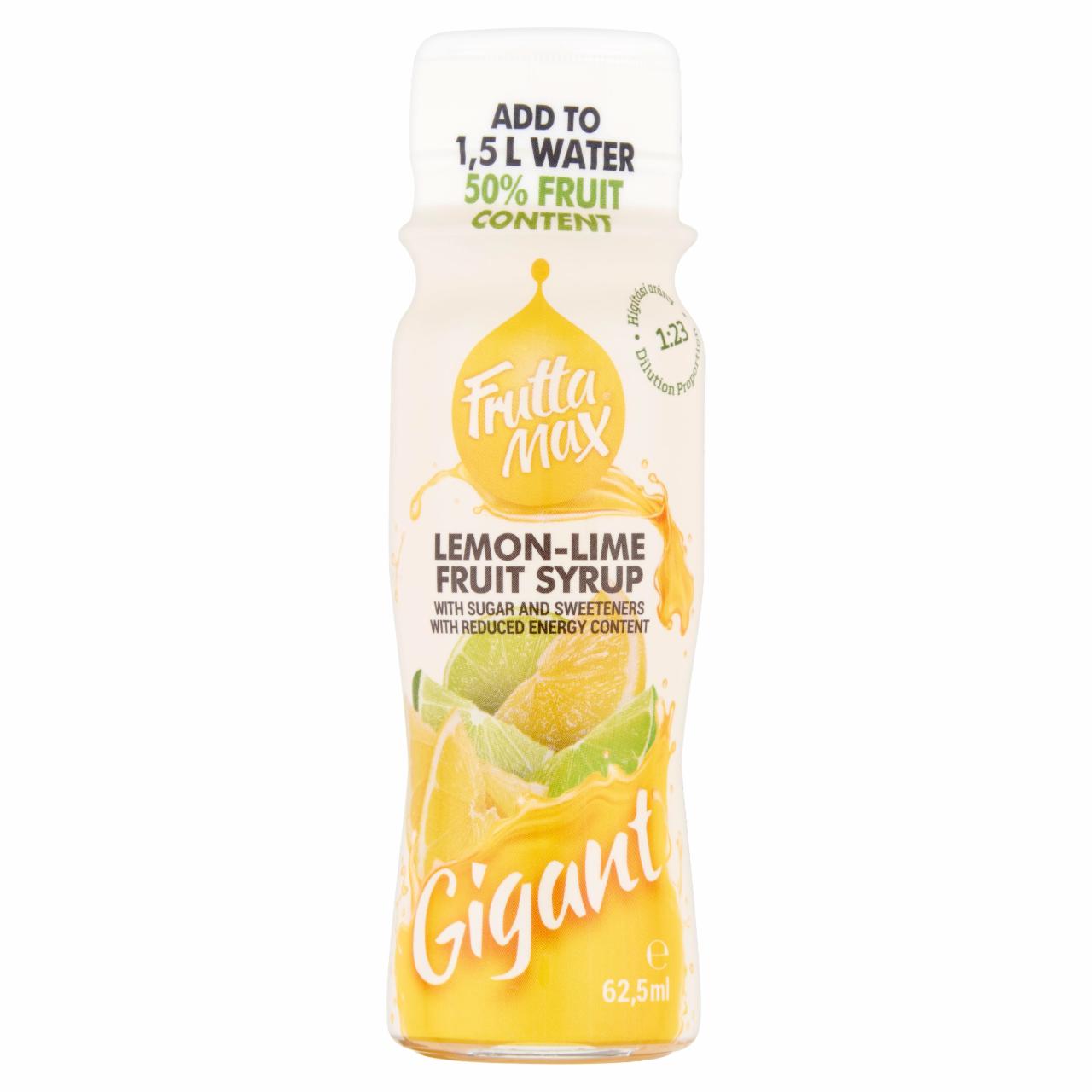 Képek - FruttaMax Gigant citrom-lime gyümölcsszörp csökkentett energiatartalommal 62,5 ml