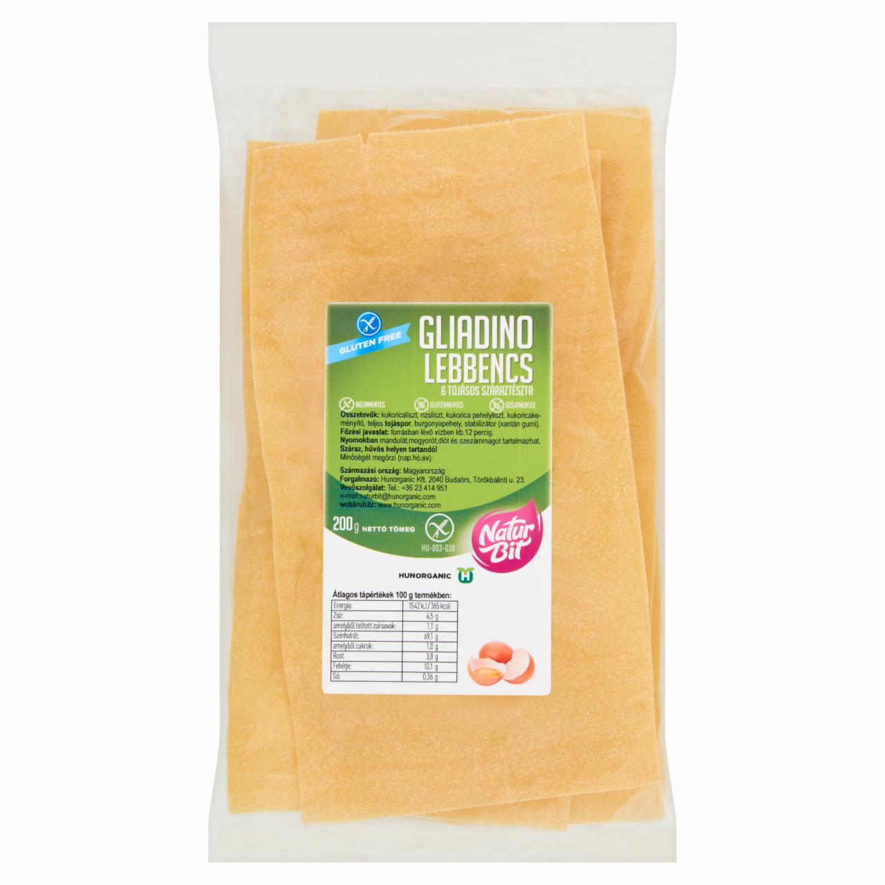 Képek - Naturbit Gliadino lebbencs 6 tojásos száraztészta 200 g