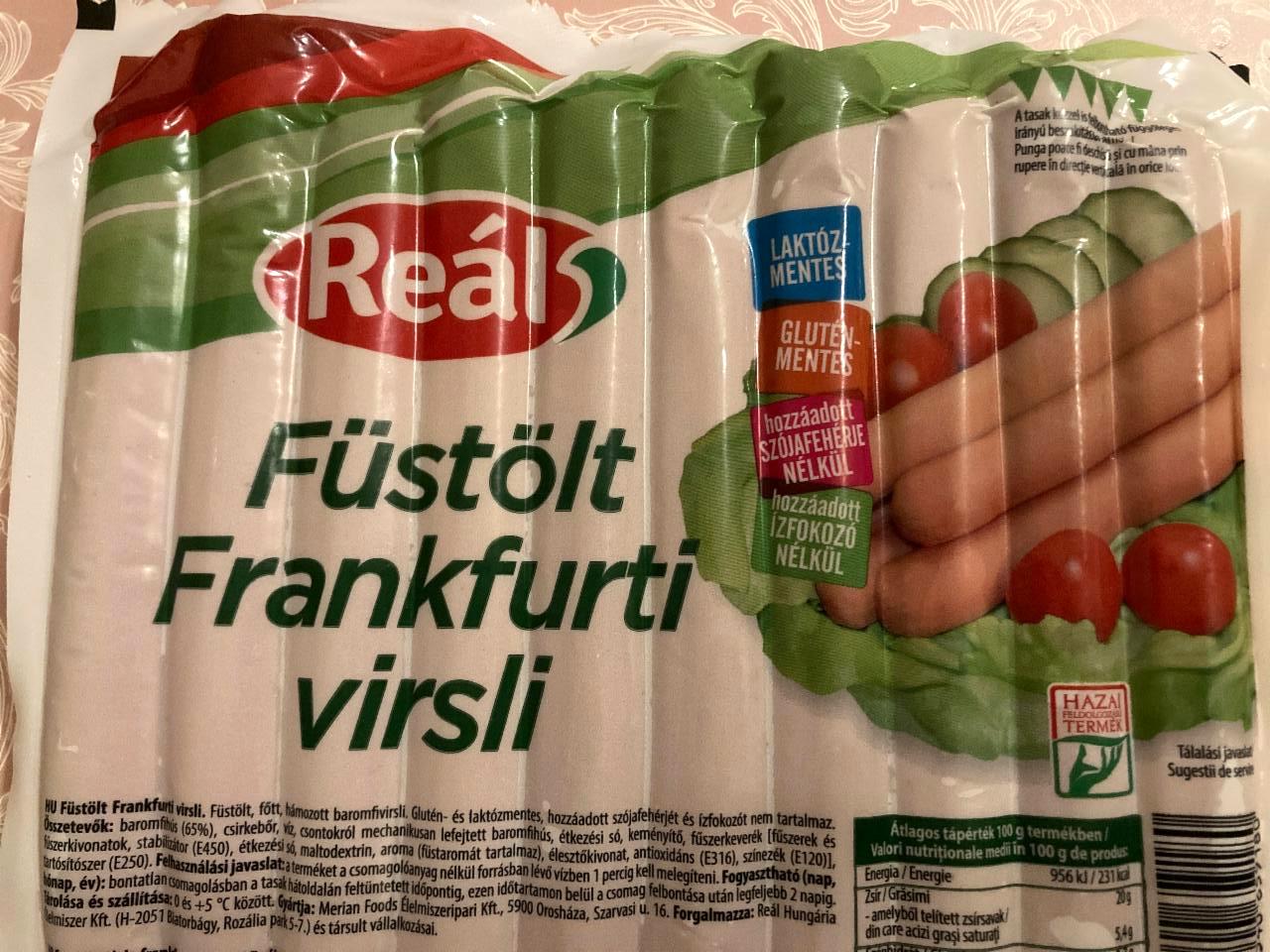 Képek - Füstölt Frankfurti virsli Reál