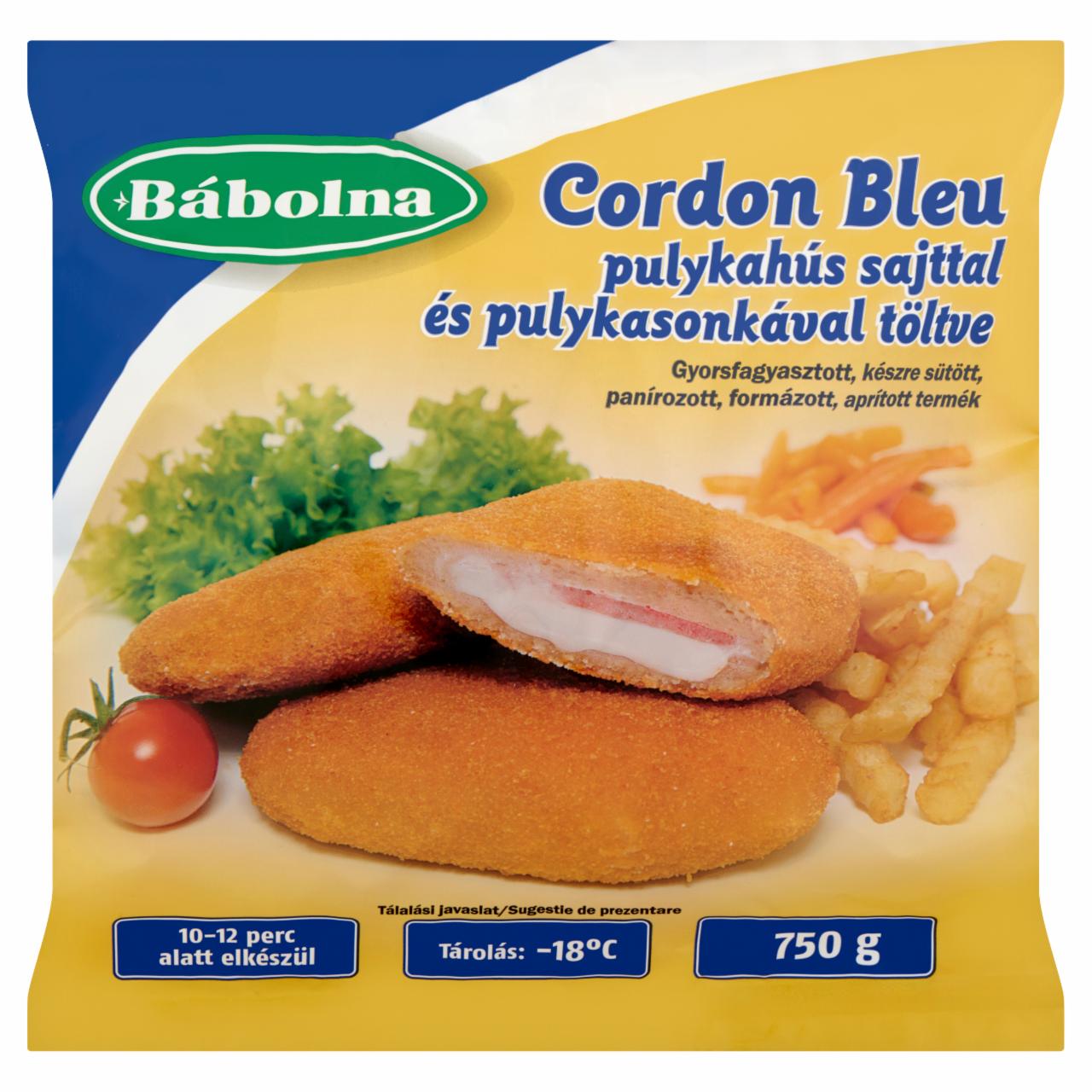 Képek - Bábolna Cordon Bleu gyorsfagyasztott, készre sütött pulykahús sajttal és pulykasonkával töltve 750 g