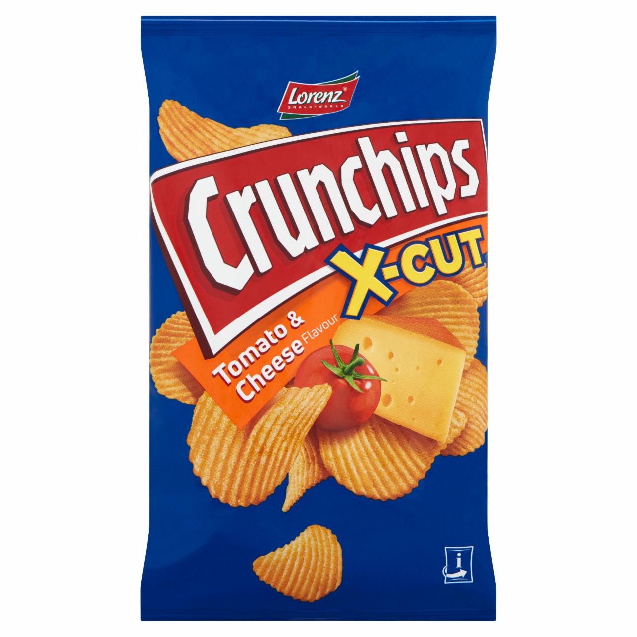 Képek - Lorenz Crunchips X-cut hullámos burgonyachips paradicsomos és sajtos ízesítéssel 75 g