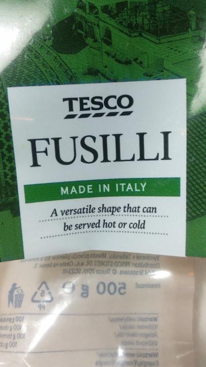 Képek - Tesco tricolore fusilli durum száraztészta 